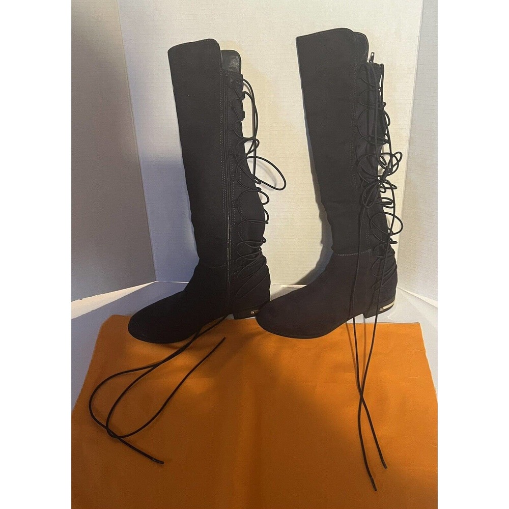 Women's Celeste‎ Hogh Shaft Fashion Boots Black - Zipper & Lace SIZE 8